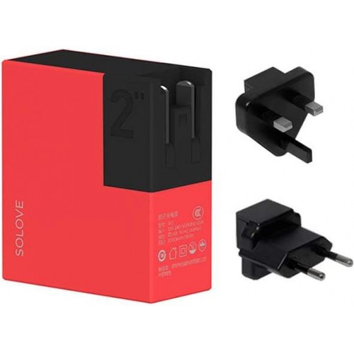 Внешний аккумулятор Xiaomi SOLOVE 5000 mAh Red (W2)