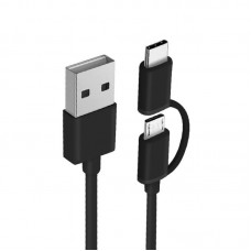 Кабель Xiaomi micro Usb и Type-C cable 100 см Black (AL501)