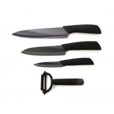 Набор кухонных ножей  Xiaomi Huohou Ceramic (4 шт) HU0010 + подставка